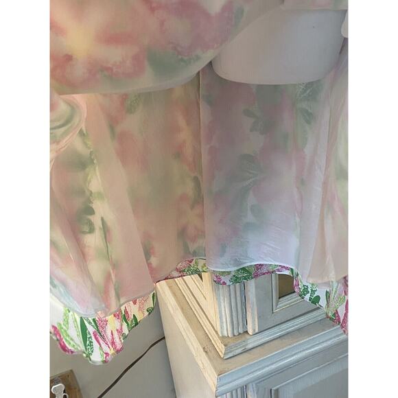 LILLY PULITZER VINTAGE WHITE LABEL SILK & COTTON HALTER DRESS SZ4 SUMMER PERFECT - Picture 4 of 10